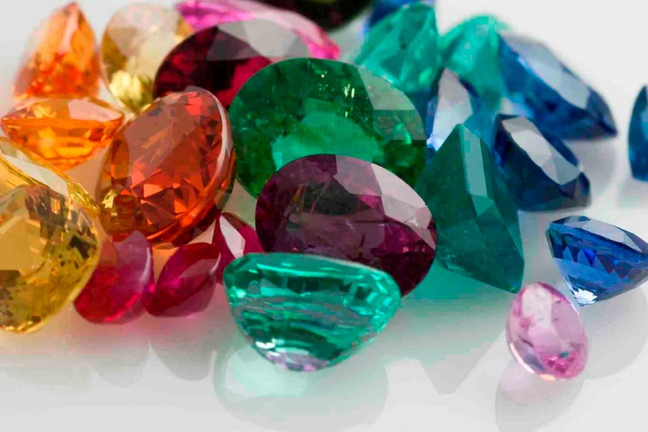 Real gems including sapphires, emeralds, rubies, tanzanite and tourmaline.